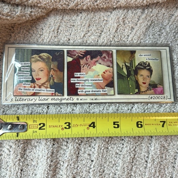 Retro Fun from Anne Taintor!!! Set of 3 magnets on a large silver metal magnet - Picture 6 of 7